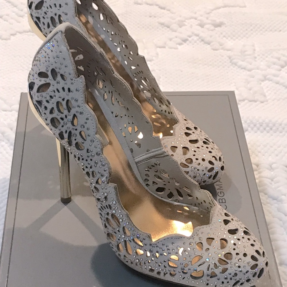 Brand New BCBG suede cutout heels